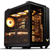 Asus Tuf Gt502 Plus Dual Chamber Design Independent Cooling Zones For The Cpu & Gpu W/ Pre Installed 4 Argb Fans Black